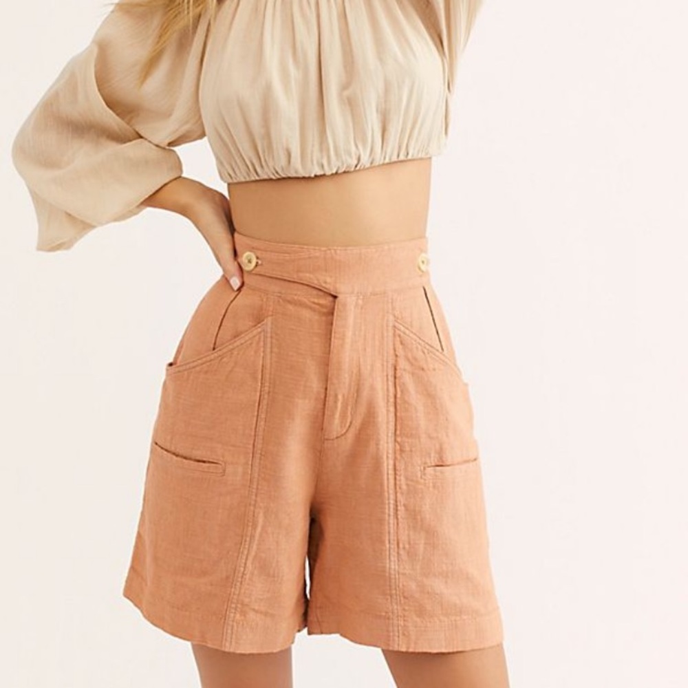 Free People Aloha Linen Shorts
